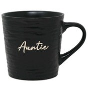 Wholesale - 16oz Matte Black Mug with Embossed Pattern and Debossed "Aunt" C/P 24, UPC: 195010148702